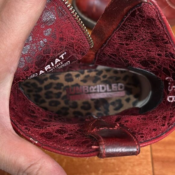 Ariat Billie Unbridled Red Leather Western Cowgirl Boots size 6.5 - Picture 11 of 12